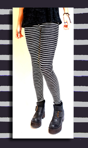 Striped Legs - black & grey