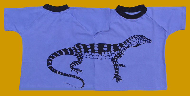 Children's Perentie on blue (Goanna)<br>Front to back print (only 9-10 yrs)