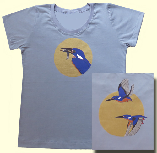 Azure Kingfisher on silver grey  - Fitted (NEW DESIGN 2025)