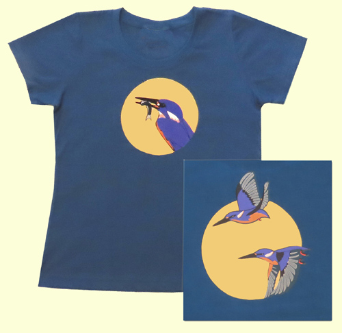 Azure Kingfisher on ocean blue  - Fitted (NEW DESIGN 2025)