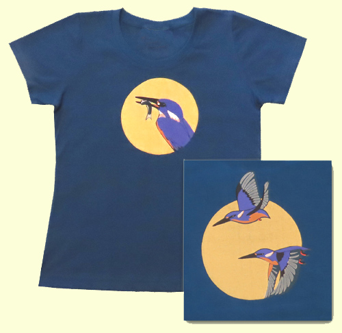 Azure Kingfisher on ocean blue  - Fitted (NEW DESIGN 2025)